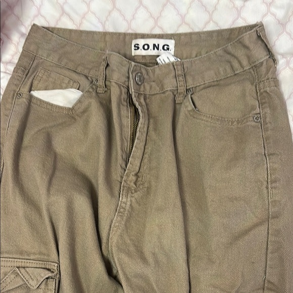 S.O.N.G. Denim - Tan Cargo Jeans Relaxed Fit Bono